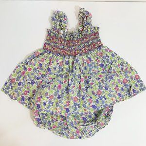 Smocked Floral Dress and Bloomers